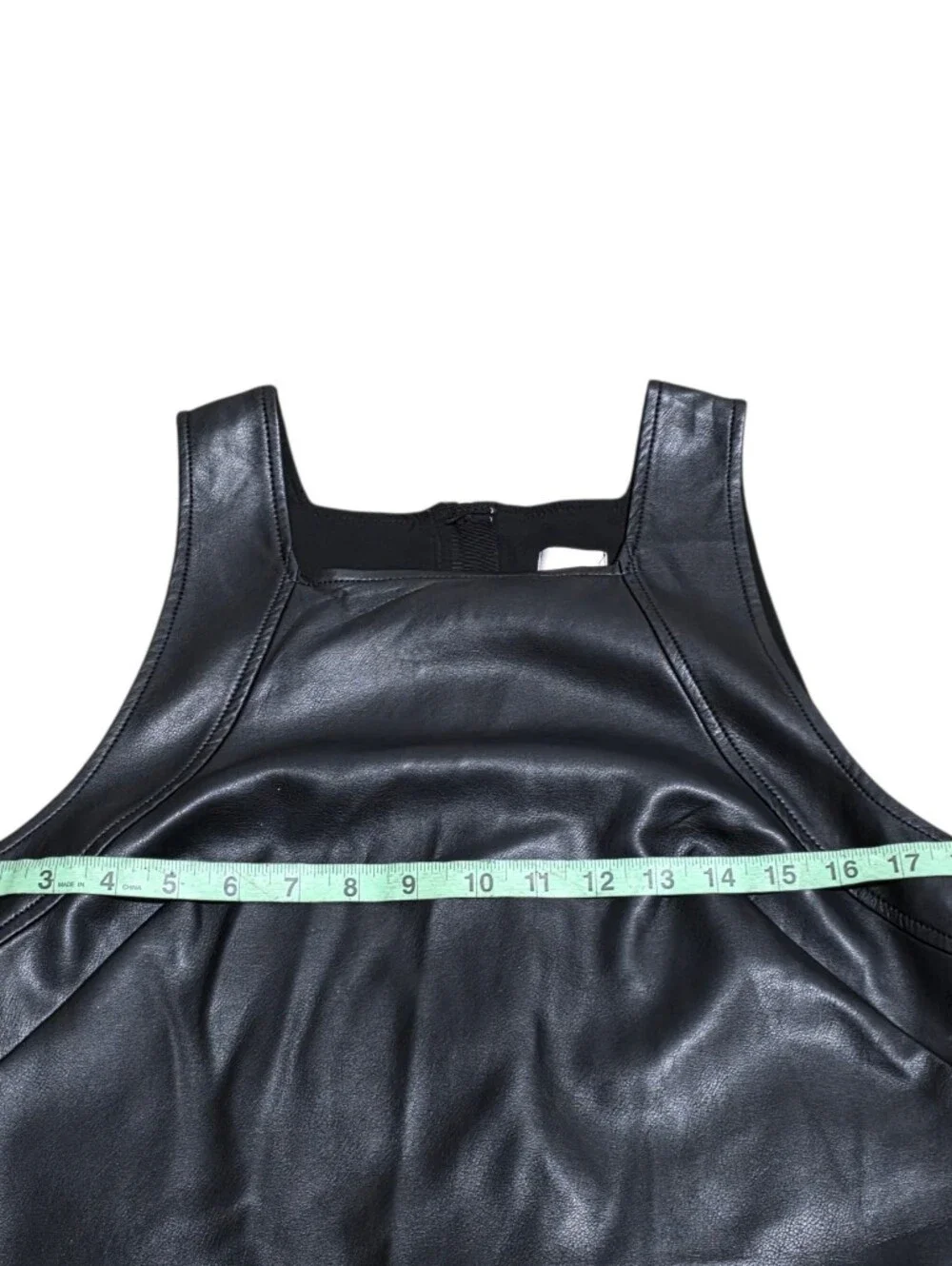 Maeve Anthropologie Black Faux Leather Shift Dress Med Vegan Leather Mini Dress